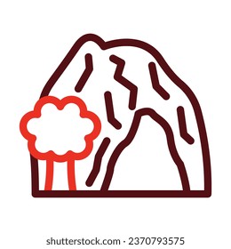 Cave Vector Thick Line Two Color Icons For Personal And Commercial Use.
