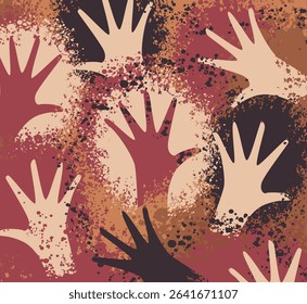 cave wall with hands painting