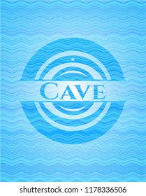 Cave water wave badge background.