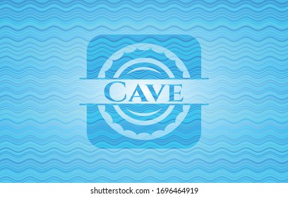 Cave water wave badge background. Vector Illustration. Detailed.