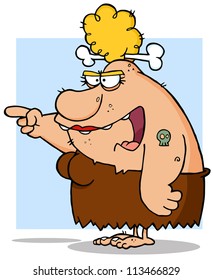  Cave woman Angry Finger Pointing