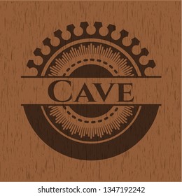 Cave wooden emblem. Retro