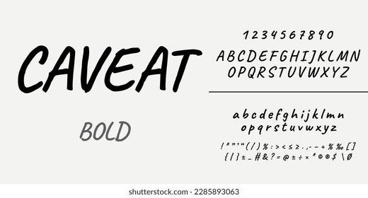 Caveat Bold (Font, Numbers, Icons)