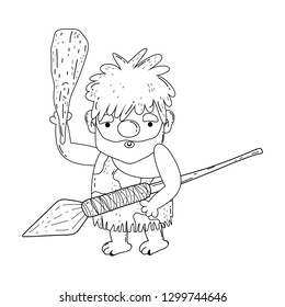 caveman with bludgeon character