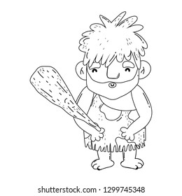 caveman with bludgeon character