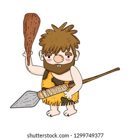 caveman with bludgeon character