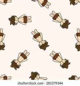 caveman , cartoon seamless pattern background