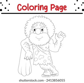 caveman coloring page for kids