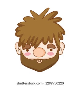 caveman comic head character