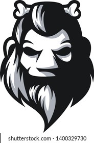 Caveman Drawing Vector Logo Illustration