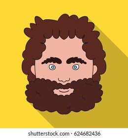Caveman face icon in flate style isolated on white background. Stone age symbol stock vector illustration.