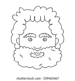 Caveman face icon in outline style isolated on white background. Stone age symbol stock vector illustration.