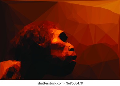 caveman geometric vector portrait