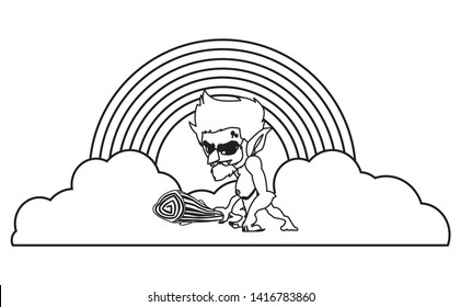 caveman gnome with rainbow magic character