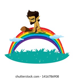 caveman gnome with rainbow magic character