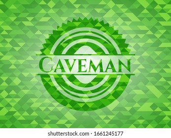 Emblema de mosaico verde cavernoso. Ilustración vectorial. Detallado.