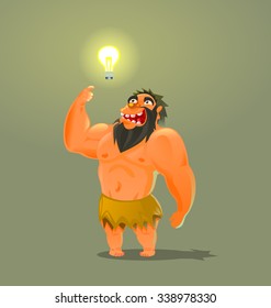 Caveman have an idea,business concept.