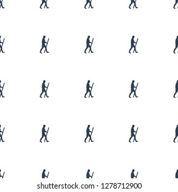 caveman icon pattern seamless white background. Editable filled caveman icon. caveman icon pattern for web and mobile.