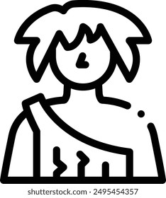 caveman icon. Thin Linear Style Design Isolated On White Background