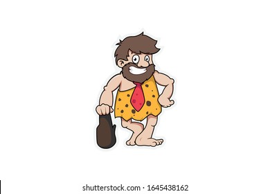 Caveman Logo Character Design, Template 