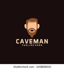 Caveman Logo Design Idea Vector Stock