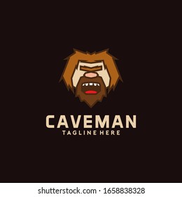 Caveman Logo Design Idea Vector Stock