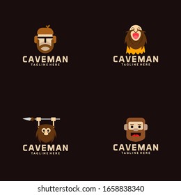 Caveman Logo Design Idea Vector Stock