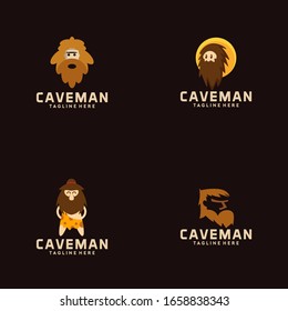 Caveman Logo Design Idea Vector Stock