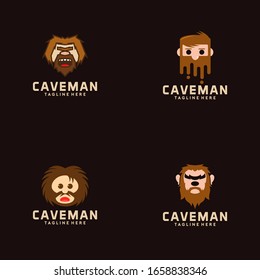 Caveman Logo Design Idea Vector Stock