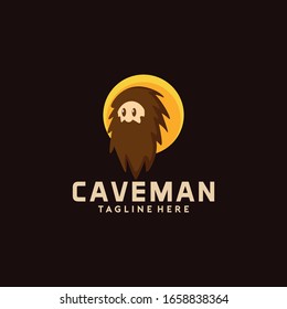 Caveman Logo Design Idea Vector Stock