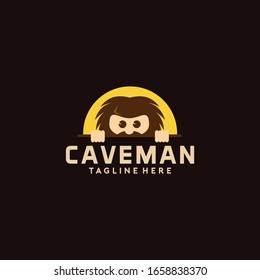 Caveman Logo Design Idea Vector Stock