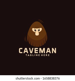 Caveman Logo Design Idea Vector Stock