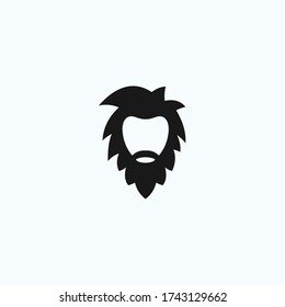 Caveman Logo Design Vector Illustration