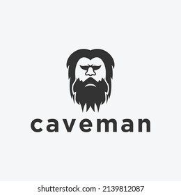 Caveman Logo Design Vector Illustration