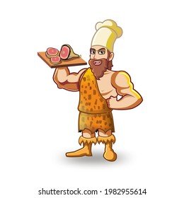 caveman mascot character logo artwork