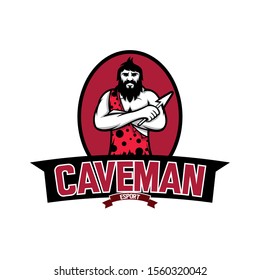 Caveman Mascot Logo For E Sports Team