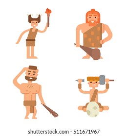 Caveman Primitive Stone Age Cartoon Neanderthal Stock Vector (Royalty ...