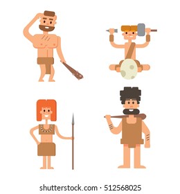 Caveman Primitive Stone Age Cartoon Neanderthal Stock Vector (Royalty ...