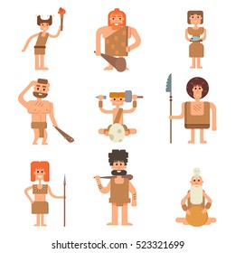 Caveman Primitive Stone Age People Stock Vector (royalty Free 