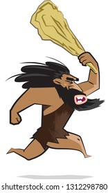Caveman running with mace