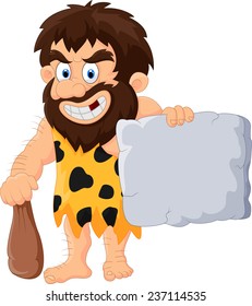 Caveman with stone tablet