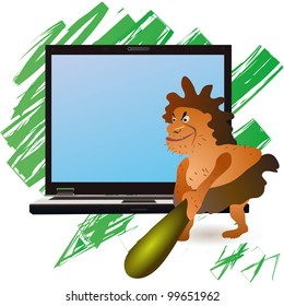 Caveman striking big  notebook green