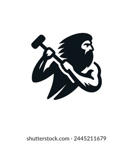 caveman tribe logo vector illustration template design