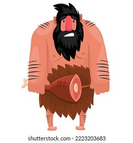 caveman vector illustration stone man concept design eps