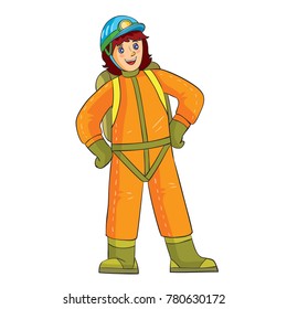 Caver with the equipment. Vector