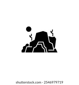 ícone de caverna ou design de logotipo símbolo isolado símbolo ilustração vetorial - ícone de vetor de estilo de linha de alta qualidade adequado para designers, desenvolvedores web, exibições e sites