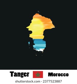 Caves of Hercules in Tanger  Morocco. Vector illustration of historic . City vacations in countries around the world visit the Africa collection.