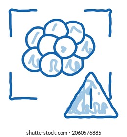 Caviar Attention Sketch Symbol Vektorgrafik. Handgezeichnete blaue Linie Kunst Kaviar Aufmerksamkeitszeichen. einzelne Symbolillustration