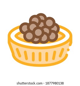 Caviar In Basket Icon Vector. Outline Caviar In Basket Sign. Isolated Contour Symbol Illustration