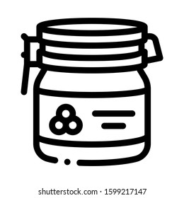 Caviar Bottle Icon Vector. Outline Caviar Bottle Sign. Isolated Contour Symbol Illustration